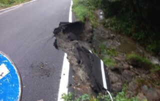 frana voltaggio cedimento strada